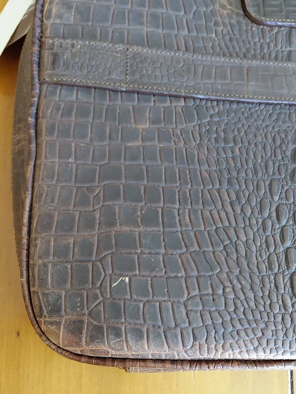 Nwt Twisted X Men's Brown Alligator Leather Briefcase